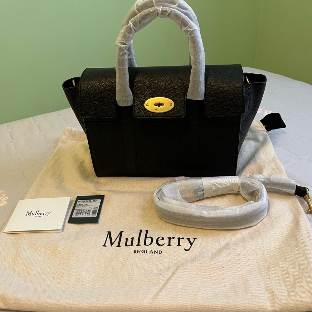 Mulberry Bayswater 
Handbag with Gold Accents